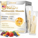 NAD+ Liquid Supplement 1500mg - NAD Nicotinamide Riboside & Resveratrol with PQQ CoQ10, NAD Plus Help Support Absorption - Boosts Cellular Energy, Overall Vitality for Women & Men (30 Packets)