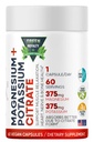 Κιτρικό μαγνήσιο + Κάλιο 60 Premium Κάψουλες Vegan (Citrate 375 mg) + (375 mg Κάλιο) Μη ΓΤΟ, Χωρίς Γλουτένη - Συμπλήρωμα Υψηλής Απορρόφησης Made in USA