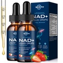 Liposomal NAD Supplement - 1200mg NAD+ Liquid Drops for Women & Men, Nicotinamide with Resveratrol, PQQ, CoQ10, Quercetin for Anti-Aging, Brain & Cellular Mitochondrial, Strawberry 4 Fl Oz