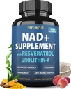 StrongVit NAD Resveratrol Supplement for Women & Men. Support Cellular Health, Energy + Healthy Aging. High Potency Blend, Plus Third-Party Lab Tested in USA (120 Capsules)
