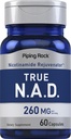 Piping Rock NAD Supplement for Women and Men | 260 mg | 60 Capsules | Nicotinamide Adenine Dinucleotid | Non-GMO, Gluten Free