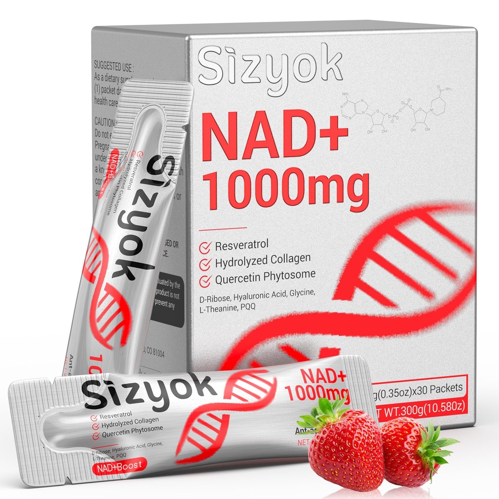 NAD+ Supplement 1000mg Liquid - High Absorption NAD+ with Trans Resveratrol 2000mg, Collagen & Hyaluronic Acid, Anti-Aging Energy Support for Women, Cellular Health & Longevity Boost