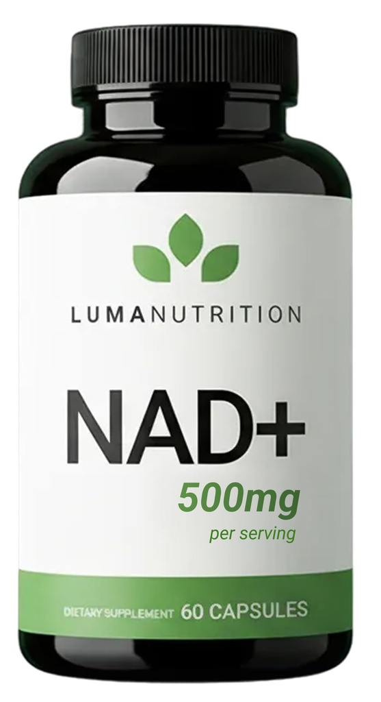 Luma Nutrition NAD+ Supplement 500mg Per Serving (250mg per Capsule) – Aging Plus Energy, Metabolism & Cellular Support – Pure NAD Supplements for Women & Men, Made in USA