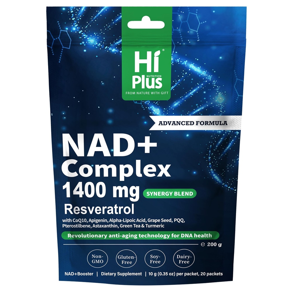 NAD+ Liquid Supplement for Anti Aging and Cell Regeneration, Premium Alternative Liposomal, Nicotinamide Riboside with Resveratrol, PQQ & CoQ10 - Advanced Cellular Energy, 20 Pack