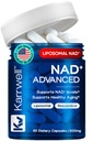 Liposomal NAD+ Supplement 500mg with Resveratrol – NAD Plus Capsules for Cellular Energy, Mitochondrial Support & Healthy Aging – NMN Alternative, Non-GMO, Vegan – 60 Capsules (30 Day Supply)