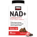 Force Factor NAD+ Longevity, Support Cellular Energy & Repair, Anti-Aging Formula with Antioxidant Support, Promote Brain & Cognitive Health, Chocolate, 60 Soft Chews