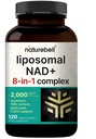 NatureBell Liposomal NAD+ 8-in-1 Complex 2000mg** Per Serving, 120 Vegetarian Capsules – NAD Resveratrol Supplement with TMG, CoQ10, Turmeric, Grape Seed & Apigenin – Non-GMO, cGMP Manufactured