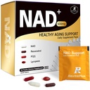 NAD Supplement with Resveratrol, PQQ,Ca-AKG,Nicotinamide,Green Tea, Advanced NAD+ Supplement Daily Pack Support Healthy Mitochondria,Healthy Aging and Cellular Energy for Women & Men 30 Packs
