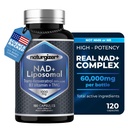 Liposomal NAD+ Supplement with Resveratrol, Vitamin B3 & TMG | Real NAD Plus Formula, Not NMN or NR | Powerful 4-in-1 Healthy Aging & Cellular Energy Support | High Absorption | 120 caps