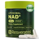 NAD+ Supplement, NAD Nicotinamide Riboside Resveratrol, Liposomal NAD - NMNH Supplement Alternative for Anti-Aging, Mental Clarity & Cellular Energy 100 Capsules
