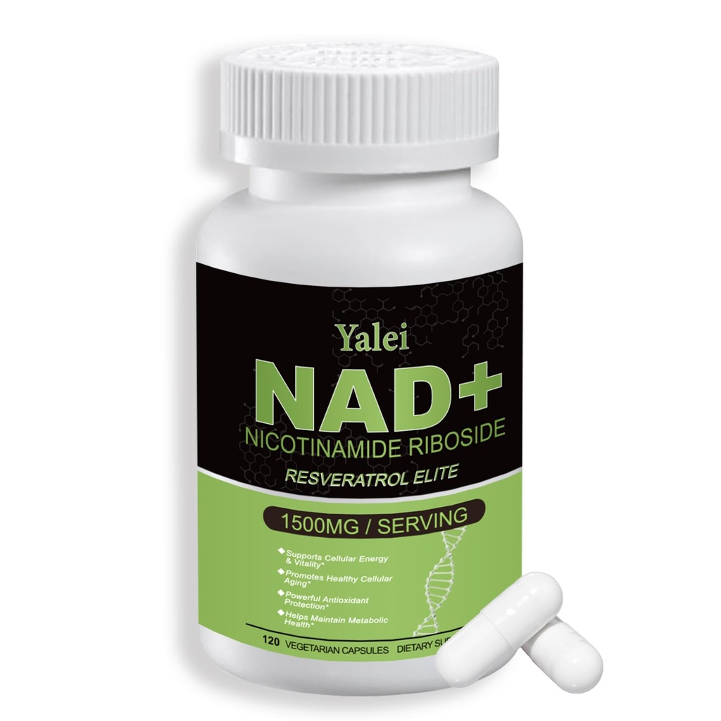 NAD Resveratrol Supplement 1500mg,120 Veggie Capsules | Liposomal NAD Plus Boosting | Support Cellular Health, Stamina & Healthy Aging for Women & Men | Non-GMO