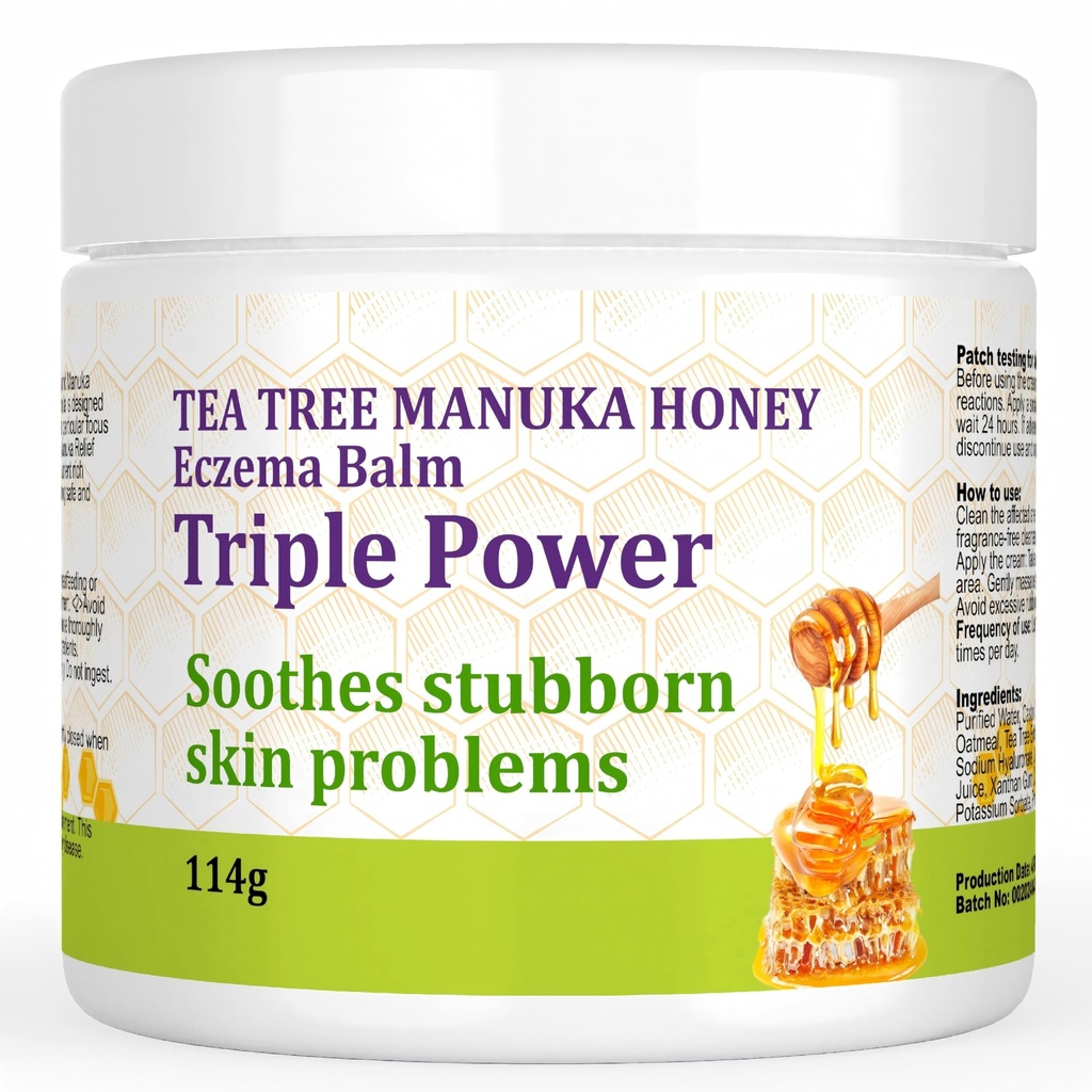 Manuka Honey Tea Tree Therapy Cream for Body & Foot Comfort, Dry Skin Relief, Moisturizing and Skin Wellness Support