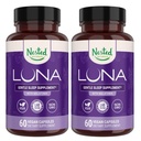 Φωλιασμένα φυσικά Luna Sleep Aid - Non-Habit Forming φυσικά χάπια ύπνου για ενήλικες με φυσικά πηγασμένα συστατικά - βαλεριάνα ρίζα, μελατονίνη, χαμομήλι, λεμόνι βάλσαμο, και περισσότερα - 120 κάψουλες Vegan