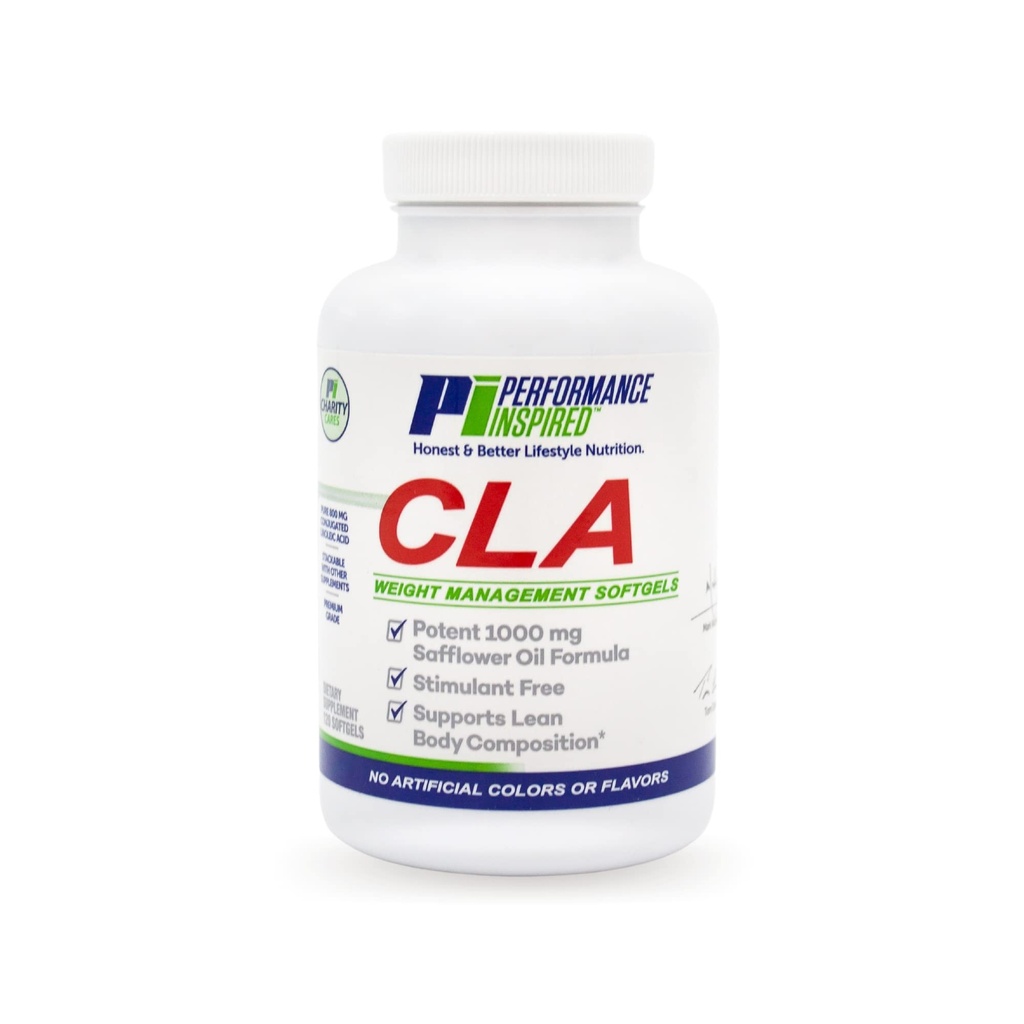 PERFORMANCE INSPIRED Nutrition CLA Softgels – 1000mg Safflower Oil – Stimulant-Free – Supports Lean Body Composition – 120 Count