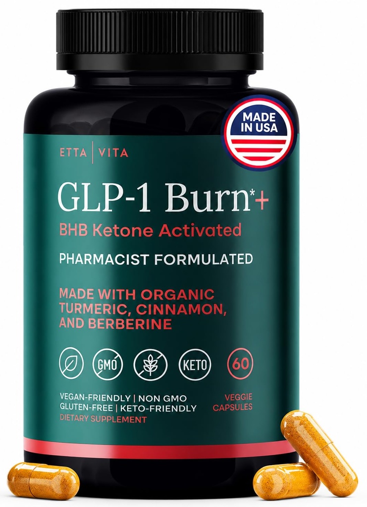 Ketosis & GLP-1 Supplement Weight Loss for Women and Men - Appetite Suppressant, Fat Burner and Metabolic Health with BHB Raspberry Ketones, Apple Cider Vinegar, Berberine HCL (Made in US/Lab Tested)