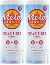Metamucil Fiber Supplement,Unflavored Clear Mixing Powder,No Grit,No Sugar Added,Plant Based Prebiotic Fiber Supplement Blend for Daily Digestive Health,75 teaspoons,(Pack of 2)