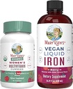 MaryRuth's Multivitamin Gummies for Women (Cherry & Raspberry) & Iron Liquid Supplement (Berry) 