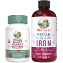MaryRuth's Multivitamin Gummies for Women (Cherry & Raspberry) & Iron Liquid Supplement (Berry) 