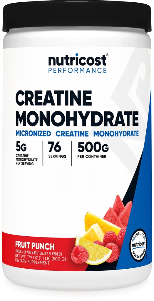 Nutricost Creatine Monohydrate Σκόνη (Fruit Punch, 500 Gram)