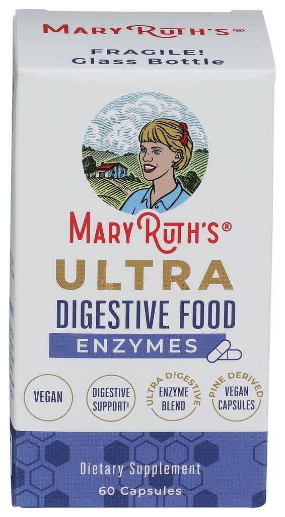 Mary Ruth's, Capsules Ultra Digestive Food Enzymes, 60 Count