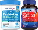 Probiotics and Krill Oil 1000mg Bundle, 80 Billion CFU, 25 Strains, Plus Prebiotic Blend,Omega 3s, DHA, EPA, Astaxanthin & Phospholipids, Heart & Immune Health, 60 Capsules + 60 Softgels