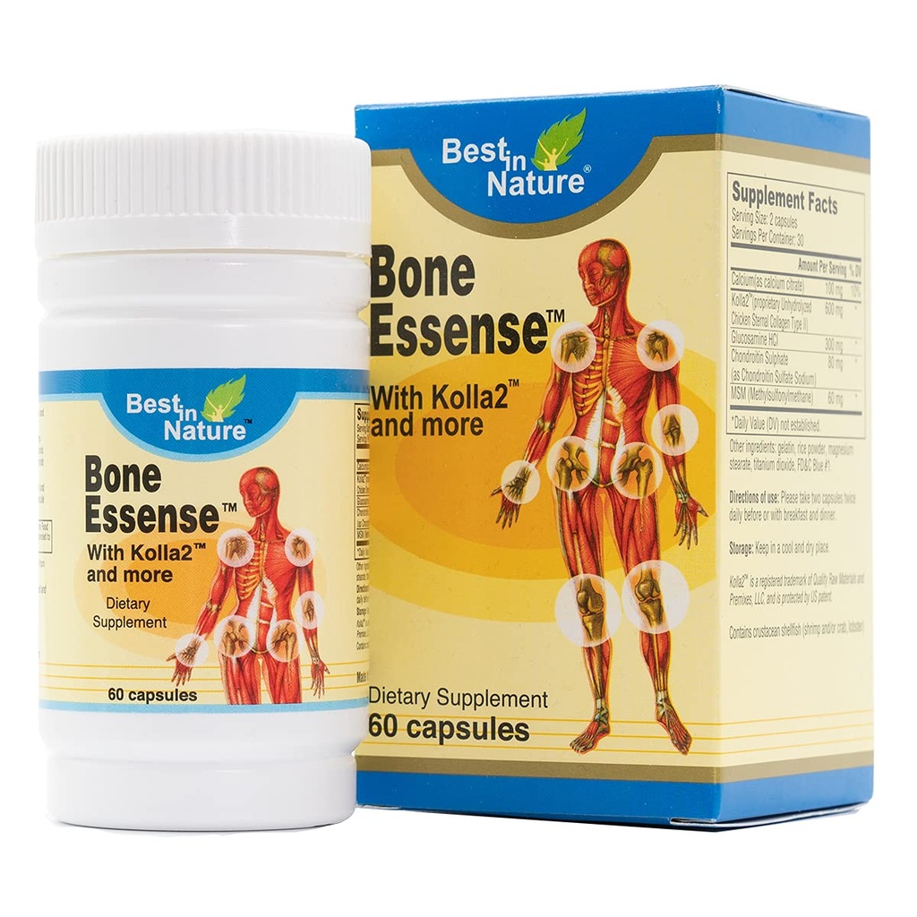 Bone Essense with Kolla2 (Type II Collagen) - Bone and Joint Health Supplement. (60 Count)