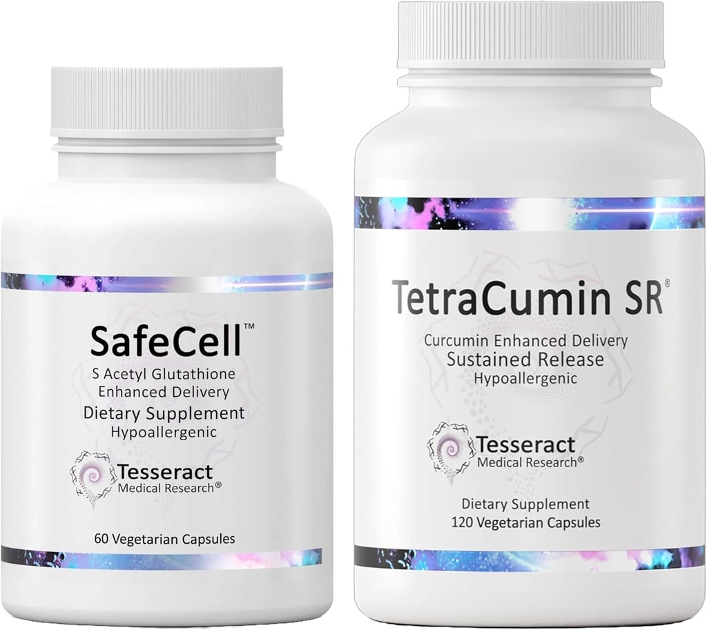 Συμπλήρωμα S-Acetyl Glutathion SafeCell S-Acetyl για την υποστήριξη νευροϋγιεινής & TetraCumin SR κοινό συμπλήρωμα υποστήριξης, διαρκής απελευθέρωση κουρκουμίνη μεταβολίτη