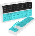 Vive Pill Organizer 2 φορές την ημέρα - Εβδομαδιαία μεγάλη Am Pm Pill Box 7 ημέρα - ημέρα και νύχτα φαρμακευτική αγωγή για τη βιταμίνη, συμπληρώματα, ιχθυέλαιο - Travel Pill υπόθεση Αρθρίτιδα Φιλική με Push Κουμπί