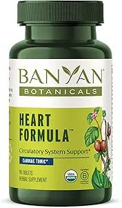 Banyan Botanicals Heart Formula – Organic Herbal Heart Health Supplement with Hawthorn Berry and ­­Guduchi – Supports Proper Function of The Heart* – 90 Tablets – Non-GMO Sustainably Sourced Vegan