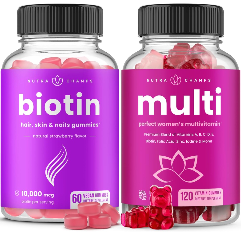 NutraChamps Βιοτίνη Gummies και γυναίκες πολυβιταμίνες Gummies
