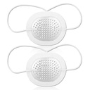 2pcs Eye Shield After Surgery, Aluminum Protective Breathable Eye Patch Cover for Adults with Extended Elastic Strap and White Cloth Covering for Sleeping and After Surgery