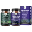 Bundle of Digestive Enzymes with Ox Bile Supplements for No Gallbladder for Pancrease Cleanse & Detox and High Absorption Magnesium Sleep Supplement Magtein Magnesium L-Threonate and Apigenin Theanine