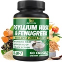 BMVINVOL Psyllium Husk Fiber συμπλήρωμα t με Fenugreek, μηλίτη ξύδι μήλου, Turmeric, Ginger, Black Pepper-Digestion Health Support - 60 κάψουλες