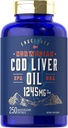 Carlyle Cod Liver Oil Softgels | 1245mg | 250 Count | Norwegian | Non GMO, Gluten Free