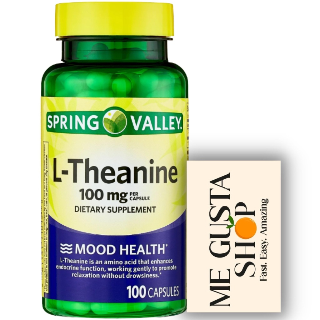 L-Theanine Spring Valley 100 mg Support 100 Count + me Gusta Sticker