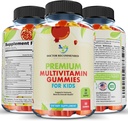 Premium Multivitamin Gummies για Toddlers & Kids - Μασώμενες Απαραίτητες Ημερήσιες Βιταμίνες A, C, D3, E, B6, B12, Βιοτίνη - Όχι Υψηλής Φρουκτόζης-Συρουπιού ή Τεχνητών Γλυκαντικών - 60 Gummies, 30-Day Supply