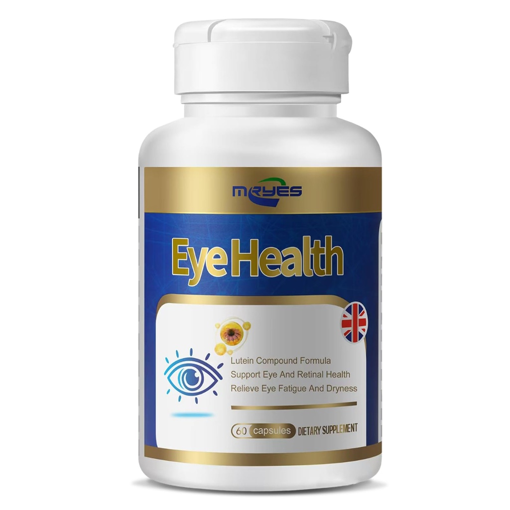 Lutein 20 mg with Zeaxanthin, Bilberry Extract, Vitamins E for Men and Women Dietary Supplements for Eye Health Supports Vision Clarity, Antioxidant Protection & Eye Health | 60 Capsules