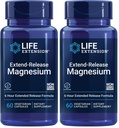 Life Extension Extend-Release Magnesium,prolonged Heart & Bone Health Support,Cardiovascular & Blood Pressure Health Support,bioavailable Formula,Gluten-Free,Non-GMO,Vegetarian,60 Capsules,(Pack of 2)