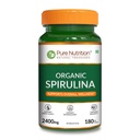 Pure Nutrition Organic Spirulina 2400mg per Serving | 180 Veg Tablets | Spirulina Powder Organic Tablets | Supports Healthy Skin & Boost Immunity | Non GMO