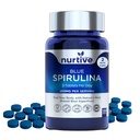 Blue Spirulina Tablets – 250 mg per Daily Serving, Phycocyanin Superfood, 120 Tablets, 2 Tablets per Day – 2-Month Supply – Vegan, Gluten-Free, Non-GMO – GMP-Certified, Third-Party Tested