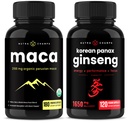 NutraChamps Maca Root Capsules and Korean Ginseng Capsules 2 Pack Bundle