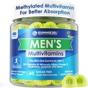Mens Multivitamins Gummies, μεθυλιωμένη πολυβιταμίνη για άνδρες, B Complex, Ορυκτά, Vegan Omega 3, Probiotic, Enzyme, Αντιοξειδωτικά για άνδρες Πλήρης Καθημερινή Υποστήριξη, Χωρίς ζάχαρη, Vegan (Όχι Σιδήρου) 60 Counts