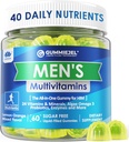 Mens Multivitamins Gummies, Multiminerals, Vegan Omega 3, CoQ10, Probiotics, Daily Mens Vitamins A C D3 E B6 B12, μεθυλιωμένη πολυβιταμίνη για άνδρες - Ενέργεια, Ανοσία, Χωρίς ζάχαρη, Vegan (No Iron) 60 Cts