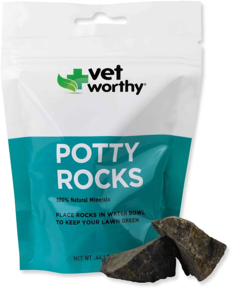 Vet Worty Potty Rocks for Dogs - Παραμαγνητικοί πυρηνικοί βράχοι - Βοηθά να φιλτράρει τις προσμείξεις και να εξαλείψει τους χλοοτάπητες ούρων - διατηρεί το γρασίδι σας Πράσινο - φυσικά ορυκτά - Ασφαλή για όλα τα κατοικίδια ζώα - 200grams