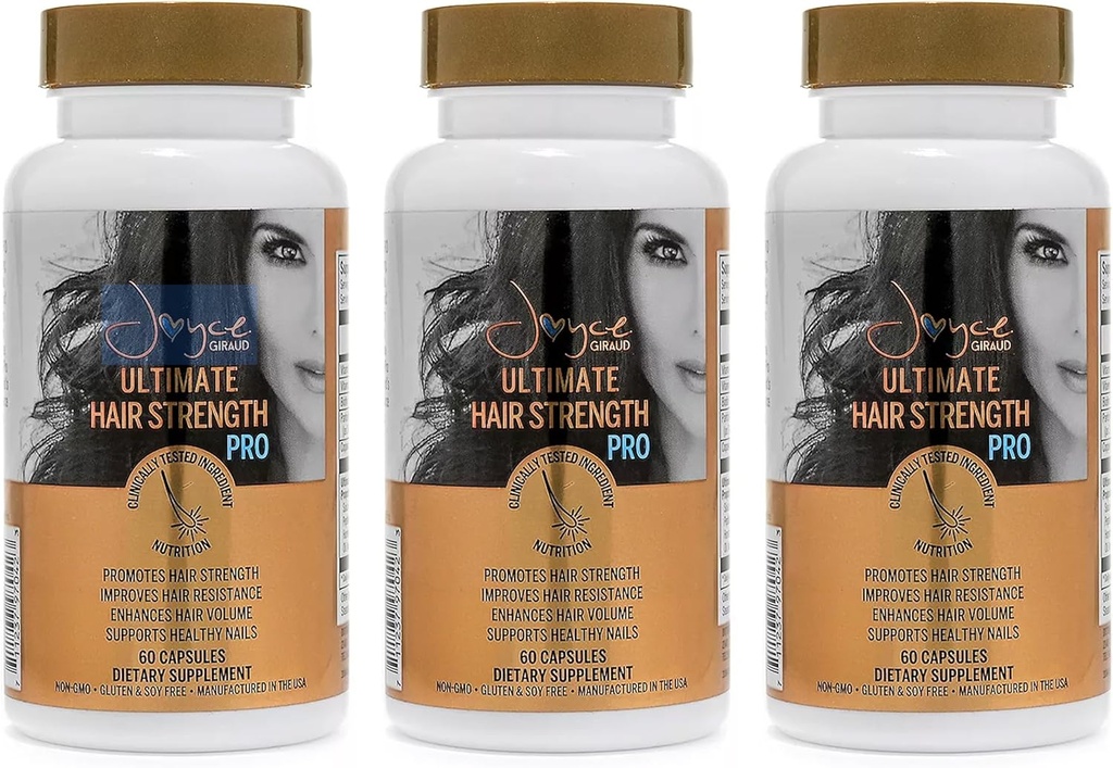 Joyce Giraud Ultimate Hair Strength Supplements, 90-Day Supply, Scientifically Formated to Reduce Hair Loss, 180 Κάψουλες