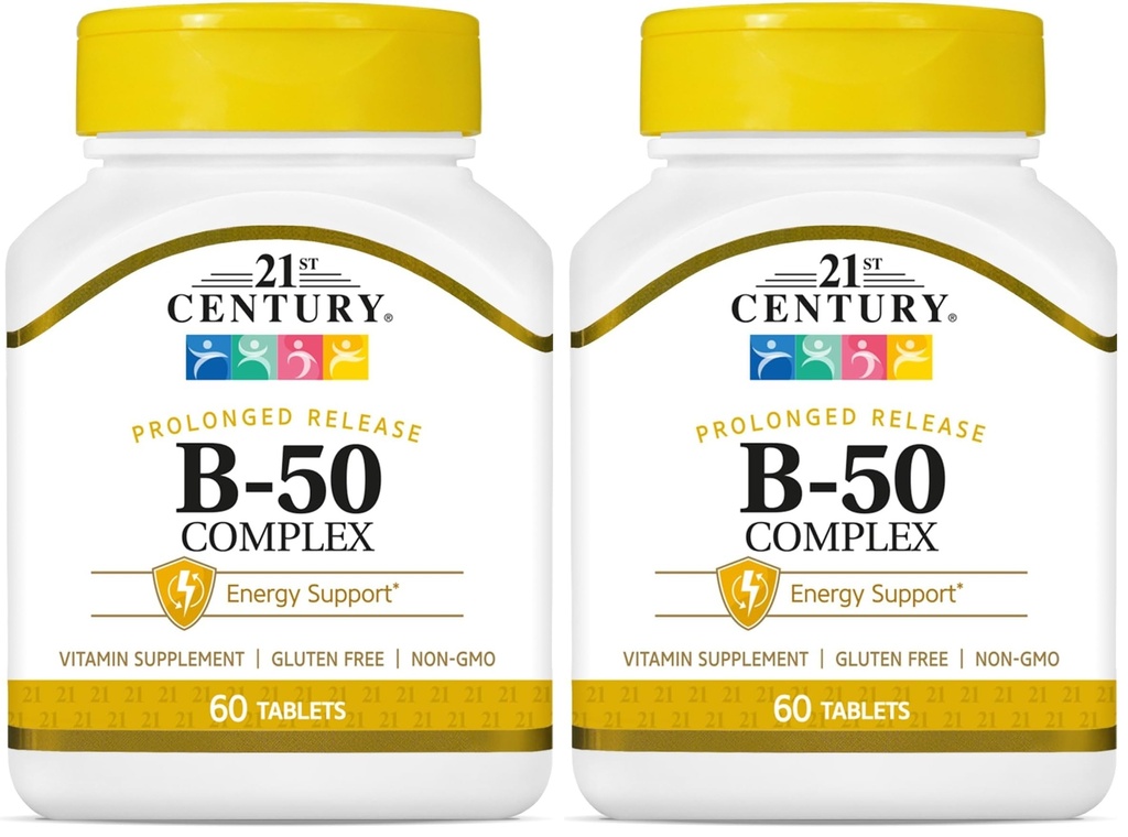 21st Century B 50 Complex Prolonged Release Tablets, 60 Count (Pack of 2)
