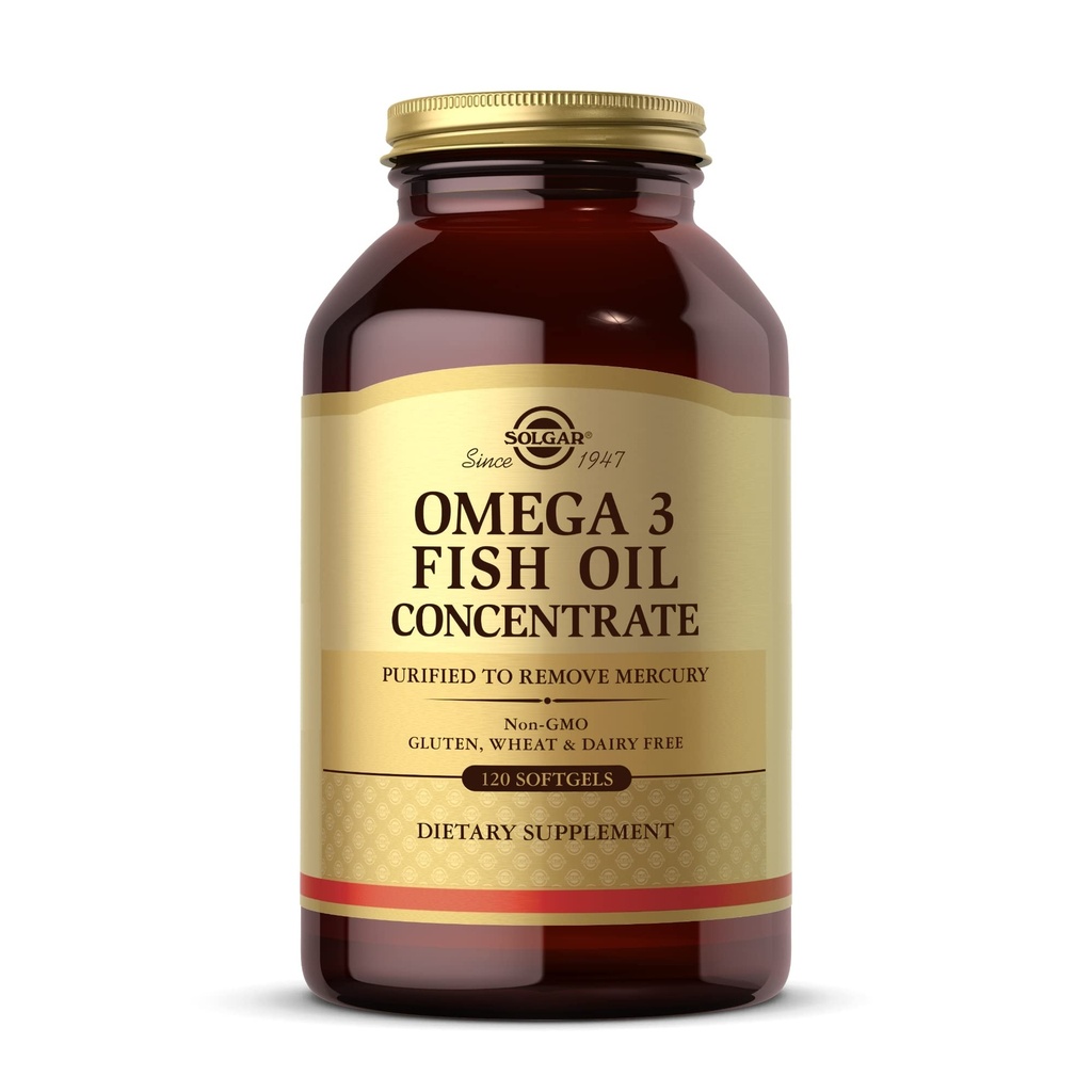 Solgar Omega-3 Fish Oil Συμπυκνωμένο - 120 Softgels - Υποστήριξη για Κοινή & Μεταβολική Υγεία - Χωρίς γλουτένη, Μη ΓΤΟ, Γαλακτοκομικά Χωρίς - 60 Μερίδες