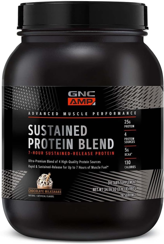 GNC AMP Sustained Protein Blend - Chocolate Milkshake (28 Servings)