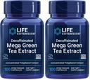Life Extension Decaffeinated Mega Green Tea Extract Polyphenol-Rich, Cell, Heart & Brain Health, Antioxidant Protection Non-GMO, Gluten-Free, Vegetarian – 100 Capsules (Pack of 2)