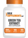 BulkSupplements.com Κάψουλες εκχύλισμα πράσινου τσαγιού - συμπλήρωμα πράσινου τσαγιού, εκχύλισμα πράσινου τσαγιού 500mg, Χάπια πράσινου τσαγιού - Vegan & Χωρίς γλουτένη, 1 κάψουλα ανά υπηρεσία, 180 κάψουλες λαχανικών (πακέτο του 1)